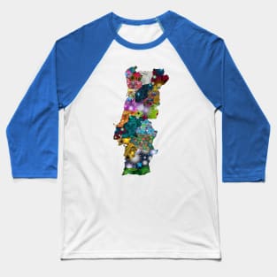 Spirograph Patterned Portugal Regions Map Baseball T-Shirt